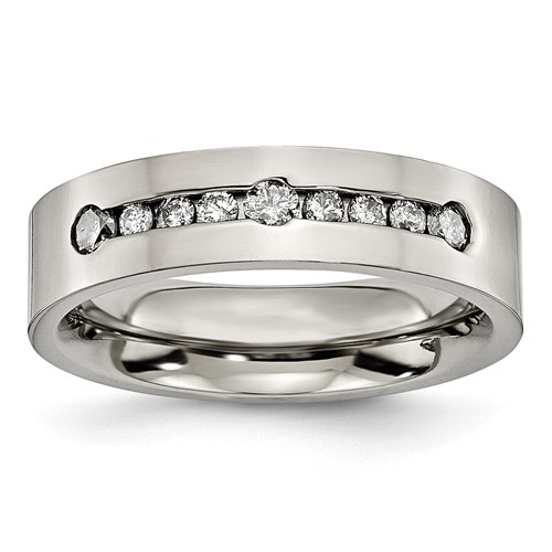 Titanium Polished 0.50 Ct Tw. Diamond 6mm Band