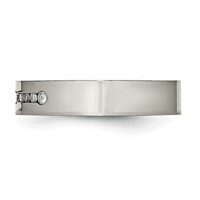 Titanium Polished 0.25ct Tw. Diamond 6mm Band view 3
