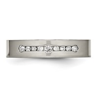Titanium Polished 0.25ct Tw. Diamond 6mm Band view 4