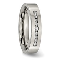 Titanium Polished 0.25ct Tw. Diamond 6mm Band view 5