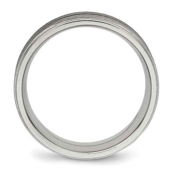 Titanium Polished 8mm Grooved Band