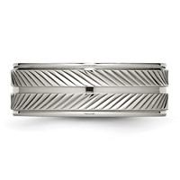 Titanium Polished 8mm Grooved Band view 3