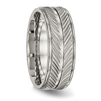 Titanium Polished 8mm Grooved Band view 4