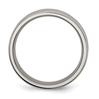 Titanium Polished Concave 6mm Beveled Edge Band view 2