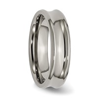 Titanium Polished Concave 6mm Beveled Edge Band view 4