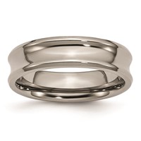 Titanium Polished Concave 6mm Beveled Edge Band view 1