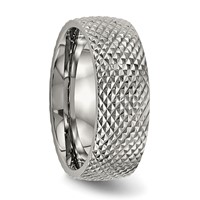 Chisel Titanium Polished and Textured 8mm Band view 4