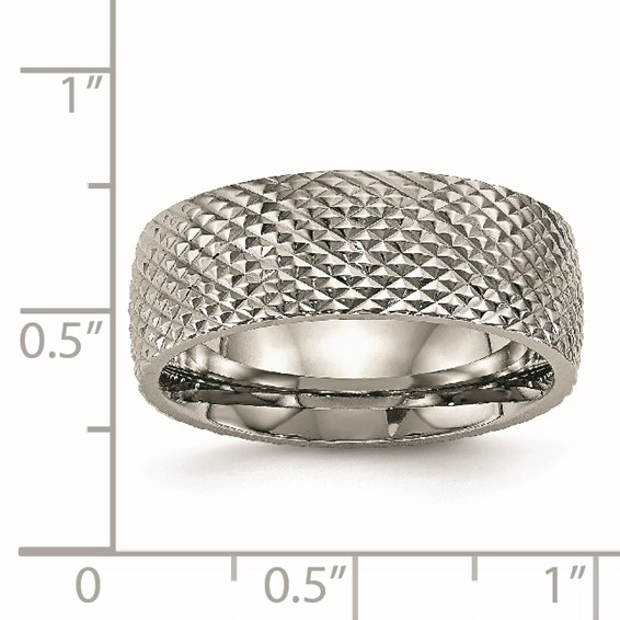 Chisel Titanium Polished and Textured 8mm Band