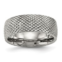 Chisel Titanium Polished and Textured 8mm Band view 1