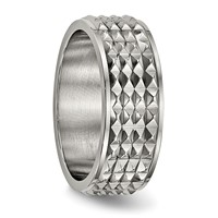 Chisel Titanium Polished 8mm Studded Band view 4