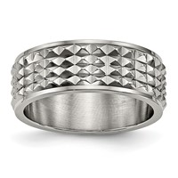 Chisel Titanium Polished 8mm Studded Band view 1