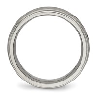 Chisel Titanium Brushed and Polished 7mm Grooved Band view 2