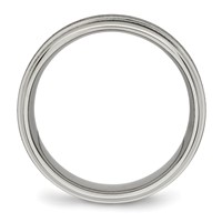 Chisel Titanium Brushed Center 7mm Ridged Edge Band view 2