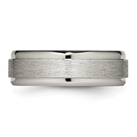Chisel Titanium Brushed Center 7mm Ridged Edge Band view 3