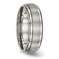 Chisel Titanium Brushed Center 7mm Ridged Edge Band view 4