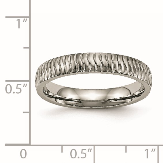 Titanium Polished and Textured 4mm Band