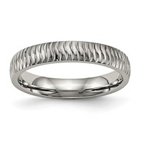 Titanium Polished and Textured 4mm Band view 1