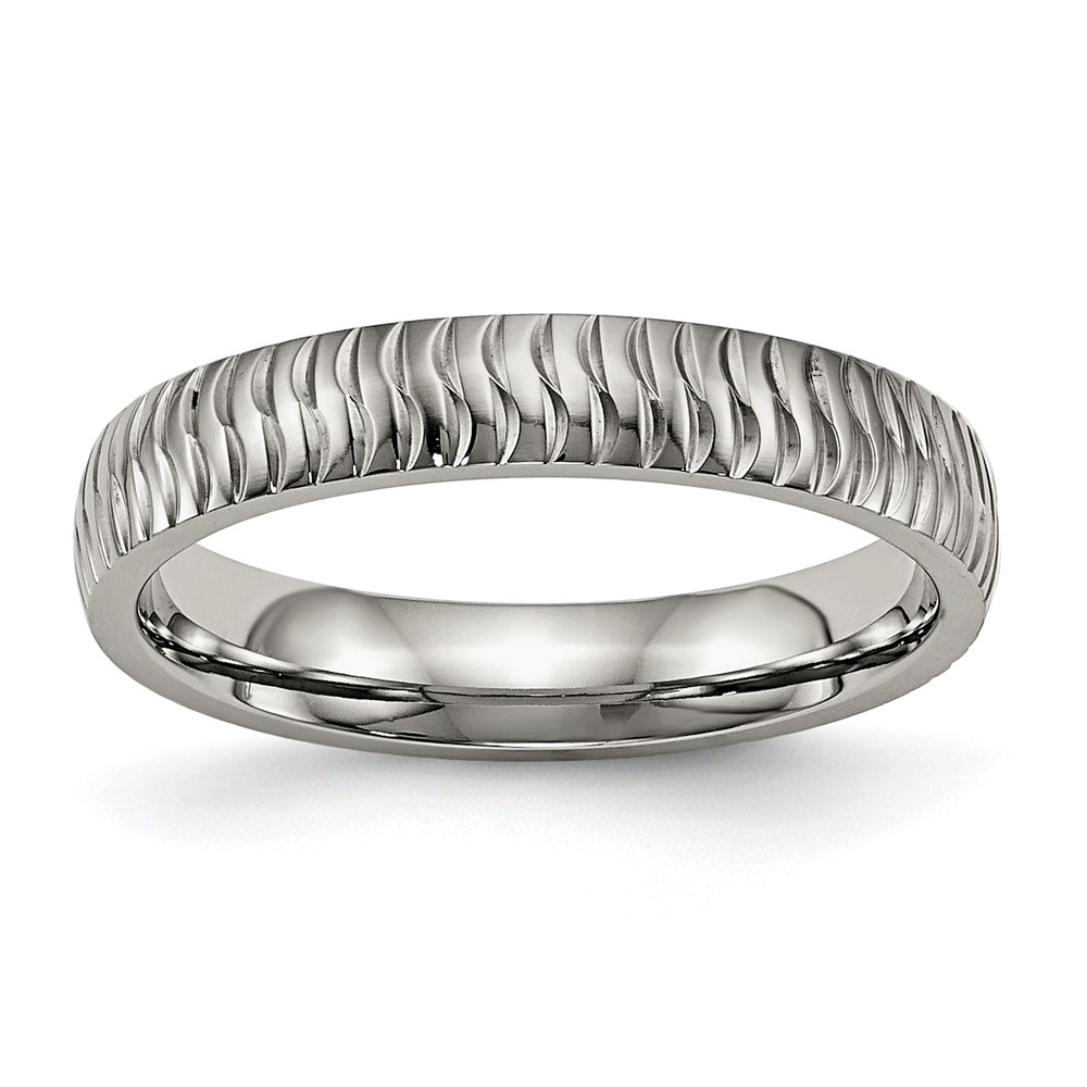Titanium Polished and Textured 4mm Band
