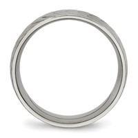 Chisel Titanium Polished Diamond Cut 8mm Band view 2