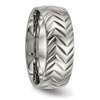 Chisel Titanium Polished Diamond Cut 8mm Band view 4