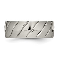Titanium Polished Diamond Cut 8mm Band view 3