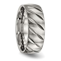 Titanium Polished Diamond Cut 8mm Band view 4