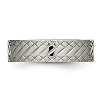 Titanium Polished and Textured 6mm Band view 3