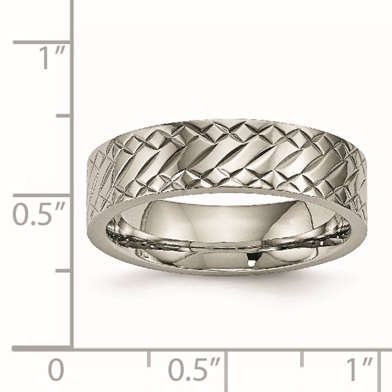 Titanium Polished and Textured 6mm Band