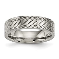 Titanium Polished and Textured 6mm Band view 1