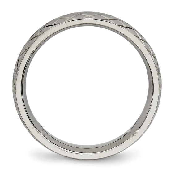Chisel Titanium Polished and Textured 6mm Band