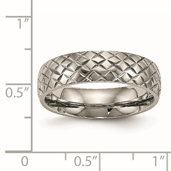 Chisel Titanium Polished and Textured 6mm Band