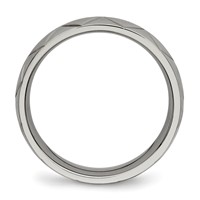 Titanium Polished Diamond Cut 6mm Band view 2