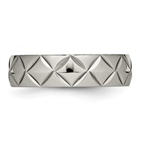 Titanium Polished Diamond Cut 6mm Band view 3