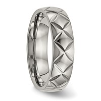 Titanium Polished Diamond Cut 6mm Band view 4
