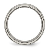 Chisel Titanium Polished Concave 8mm Beveled Edge Band view 2