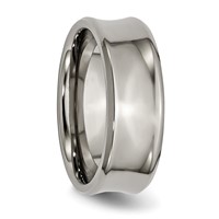 Chisel Titanium Polished Concave 8mm Beveled Edge Band view 4