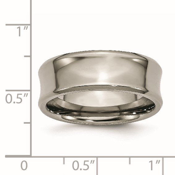 Chisel Titanium Polished Concave 8mm Beveled Edge Band