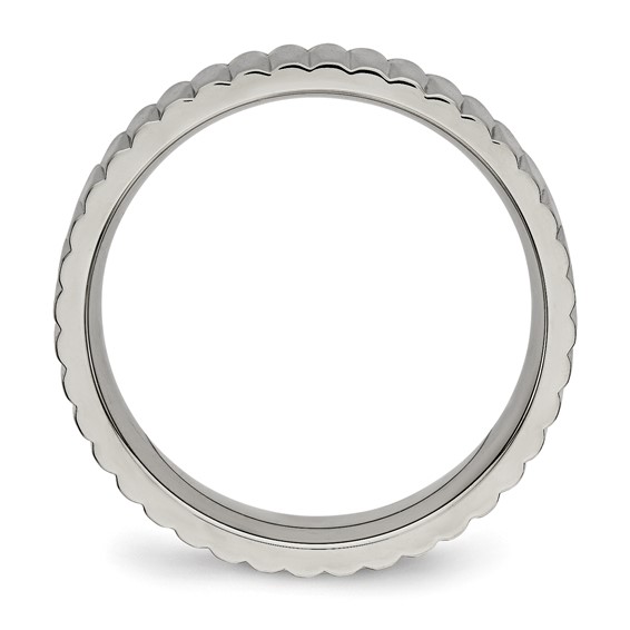Titanium Polished and Textured 6mm Band