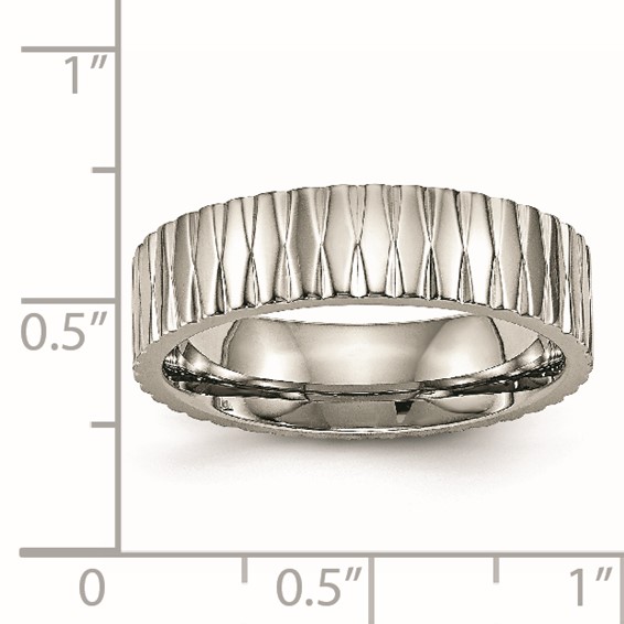 Titanium Polished and Textured 6mm Band