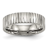 Titanium Polished and Textured 6mm Band view 1