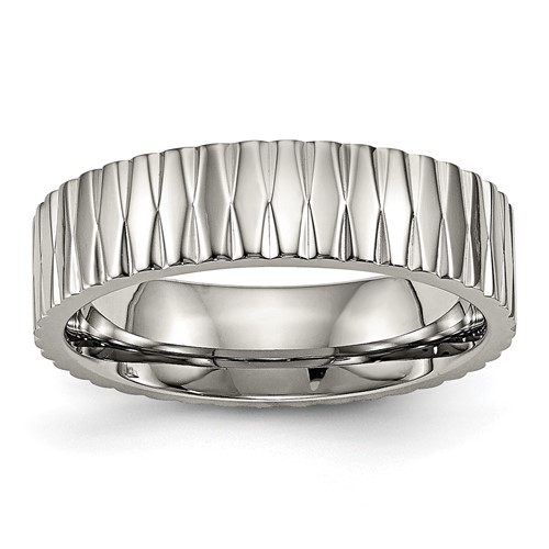 Titanium Polished and Textured 6mm Band