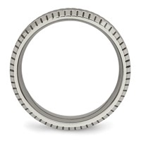 Titanium Polished Grooved and Textured 7mm Band view 2