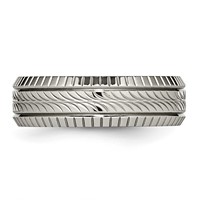 Titanium Polished Grooved and Textured 7mm Band view 3
