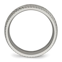 Chisel Titanium Polished Diamond Cut 7mm Band view 2