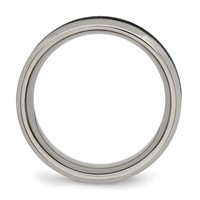 Chisel Titanium Polished Band with Black and Green Carbon Fiber Inlay 8mm view 2