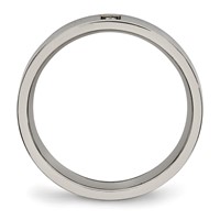Chisel Titanium Polished Band with CZ 4mm Flat Comfort Fit view 2