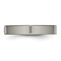 Chisel Titanium Polished Band with CZ 4mm Flat Comfort Fit view 3