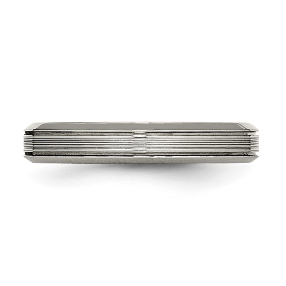 Chisel Titanium Polished 3.75mm Grooved Comfort Fit Band