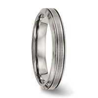 Chisel Titanium Polished 3.75mm Grooved Comfort Fit Band view 4