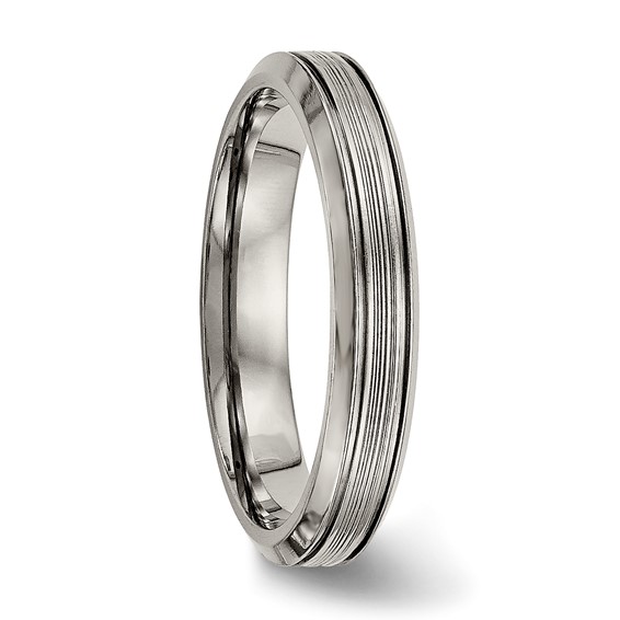 Chisel Titanium Polished 3.75mm Grooved Comfort Fit Band